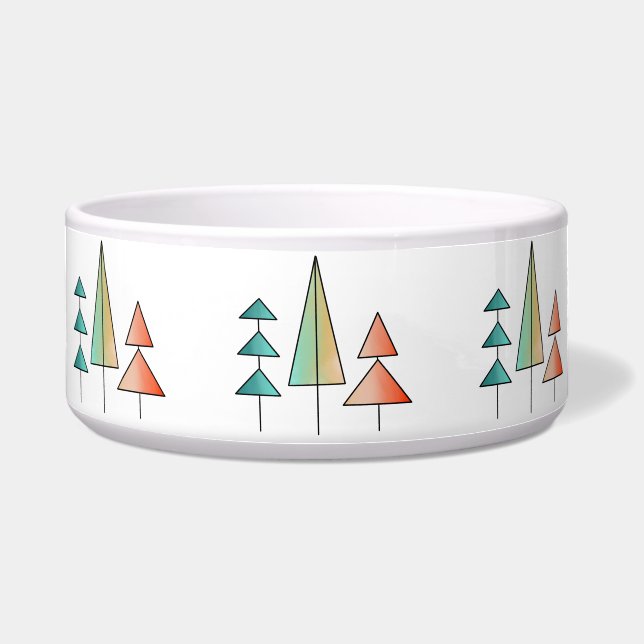 mid century modern rainbow trees blush teal simple (Front)
