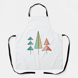 mid century modern rainbow trees blush teal simple apron