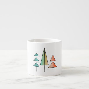 mid century modern rainbow trees blush teal simple espresso cup
