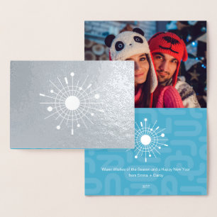 Mid-Century Modern Real Silver Foil Christmas MOD Foil Card