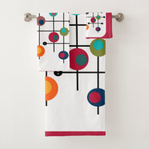 Mid-Century Modern Rectangle Bath Towel Set