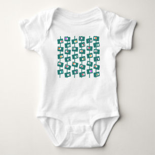 Mid-Century Modern Rectangles and Squares  Baby Bodysuit