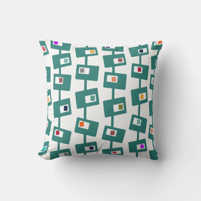 Mid-Century Modern Rectangles and Squares Cushion (Front)