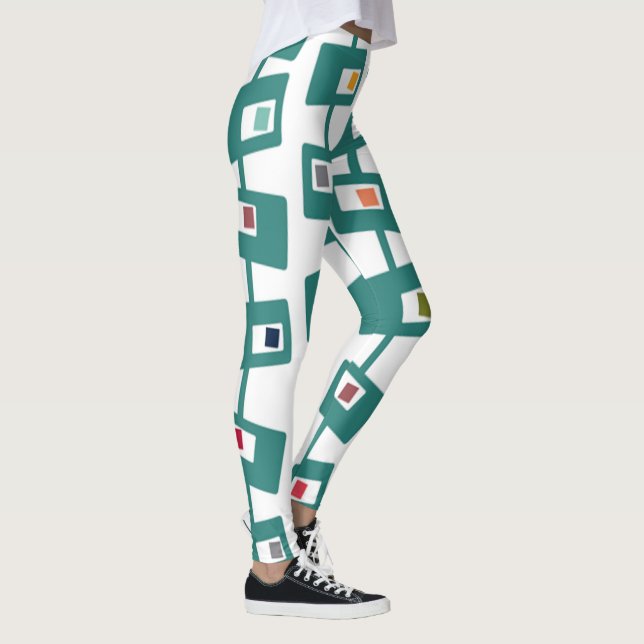 Mid-Century Modern Rectangles and Squares Leggings (Right)
