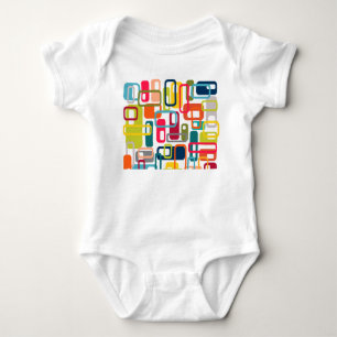 Mid-century Modern Rectangles Baby Bodysuit