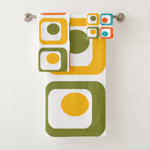Mid-Century Modern Rectangles Bath Towel Set