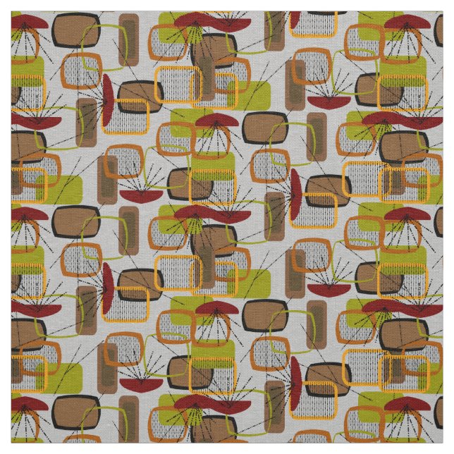 Mid-Century Modern Rectangles  Design Fabric 43 (Swatch)