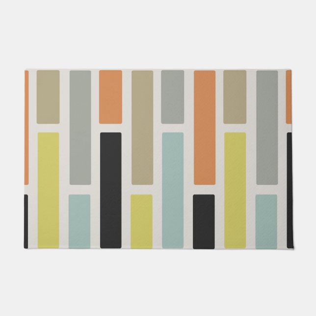Mid Century Modern Rectangles Doormat (Front)