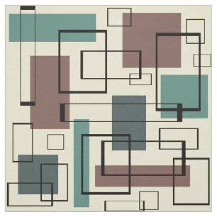 Mid Century Modern Rectangles Fabric