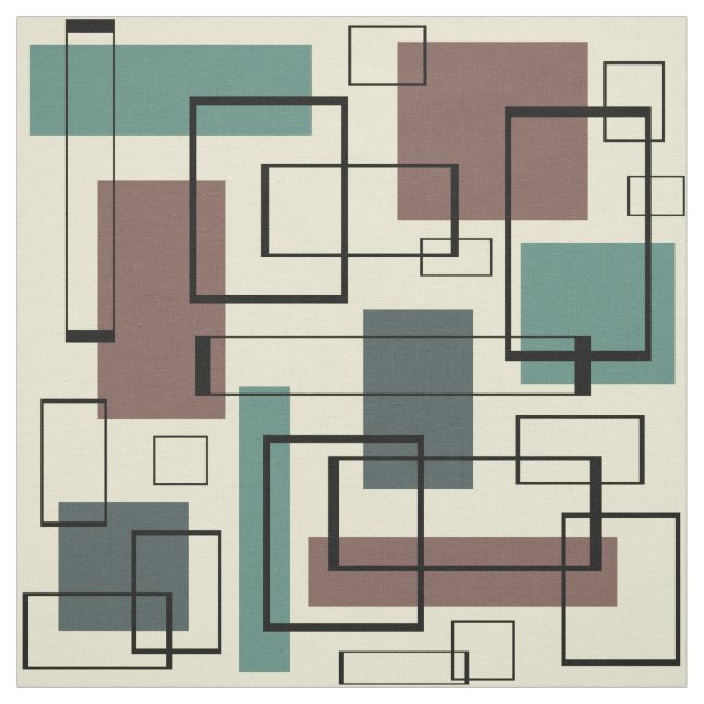 Mid Century Modern Rectangles Fabric (Swatch)