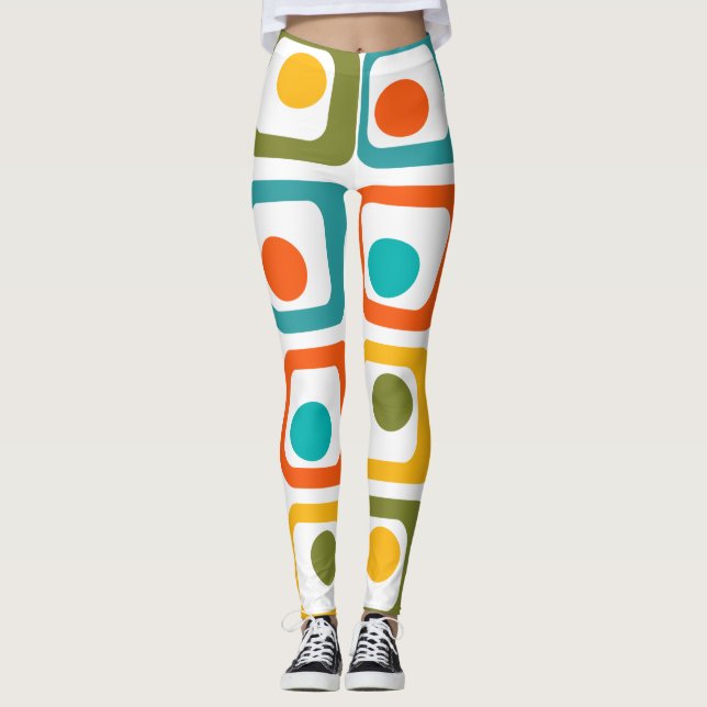 Mid-Century Modern Rectangles Leggings (Front)