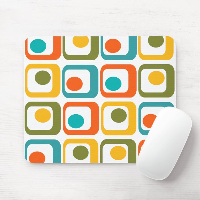 Mid-Century Modern Rectangles Mouse Pad (With Mouse)