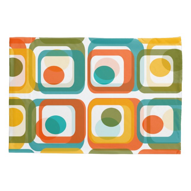 Mid-Century Modern Rectangles Pillowcase (Back)