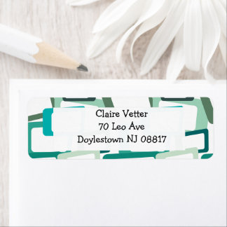 Mid-Century Modern Rectangles  Return Address Label
