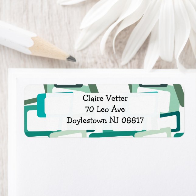 Mid-Century Modern Rectangles  Return Address Label (Insitu)