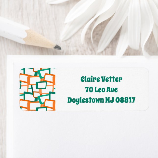 Mid-Century Modern Rectangles Return Address Label (Insitu)