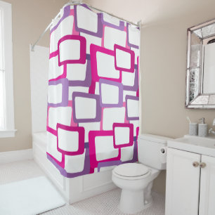 Mid-Century Modern Rectangles Shower Curtain