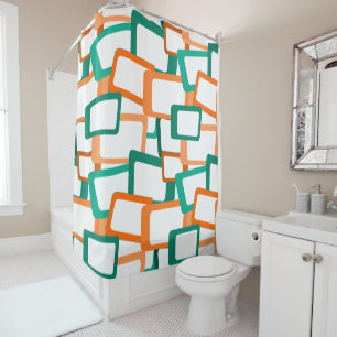 Mid-Century Modern Rectangles Shower Curtain