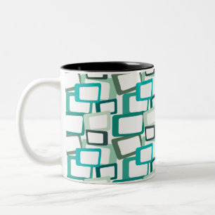 Mid-Century Modern Rectangles Two-Tone Coffee Mug