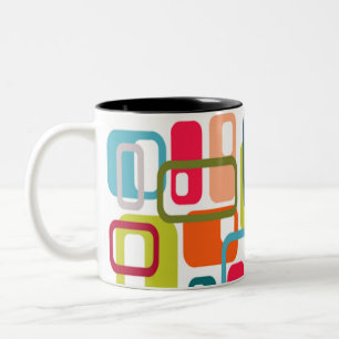 Mid-century Modern Rectangles Two-Tone Coffee Mug