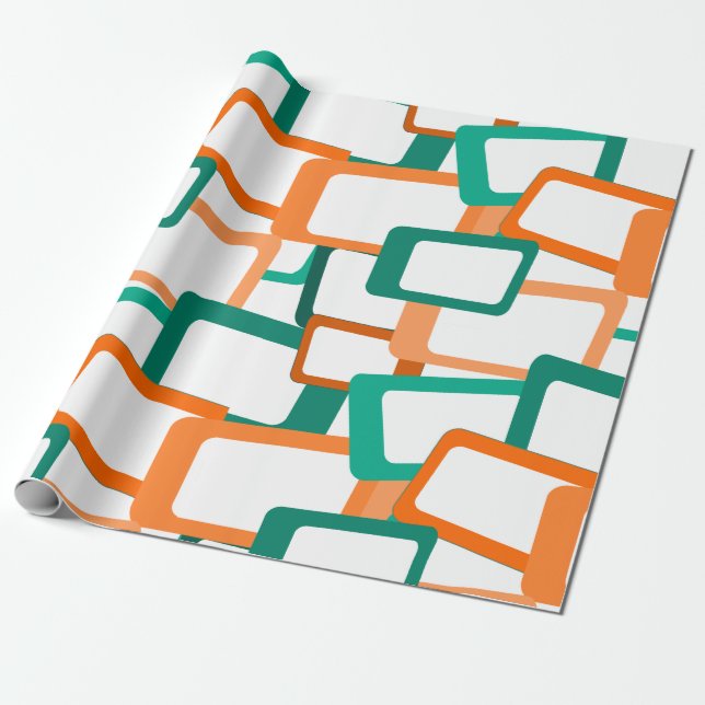 Mid-Century Modern Rectangles Wrapping Paper (Unrolled)
