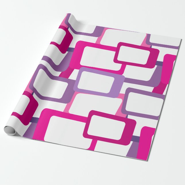 Mid-Century Modern Rectangles Wrapping Paper (Unrolled)