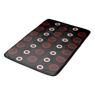 Mid-Century Modern red, black and gray     Bath Mat