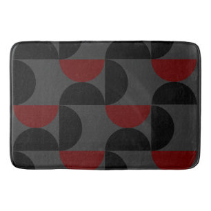 Mid-Century Modern Red Black and Grey Bath Mat