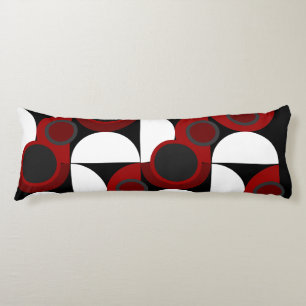 Mid-Century Modern red, black and grey Body Cushion