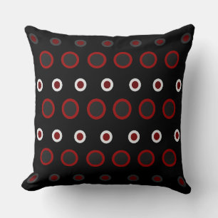 Mid-Century Modern red, black and grey   Cushion