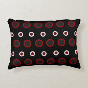 Mid-Century Modern red, black and grey Decorative Cushion
