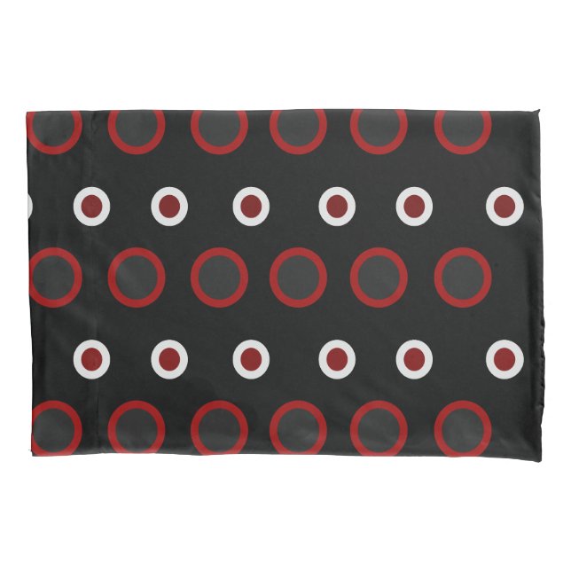 Mid-Century Modern red, black and grey   Pillowcase (Front)