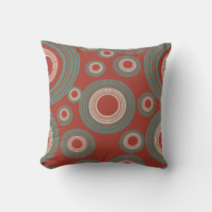 Mid Century Modern Red Circle Cushion