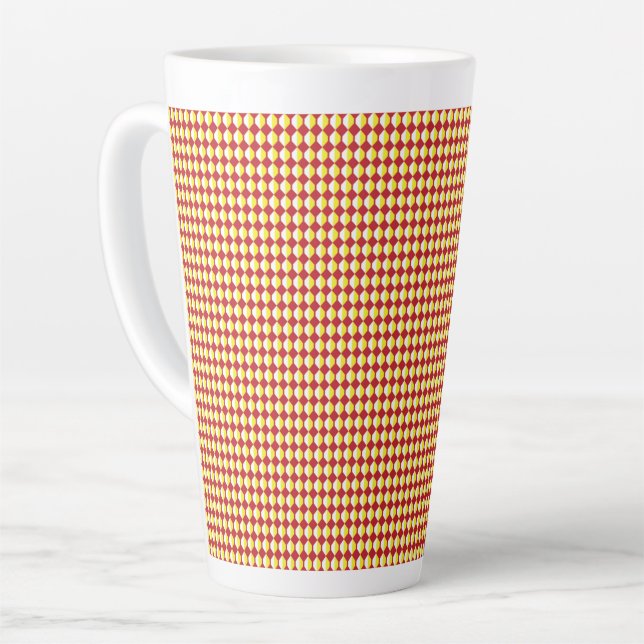 Mid Century Modern Repeat Pattern Latte Mug (Left Angle)
