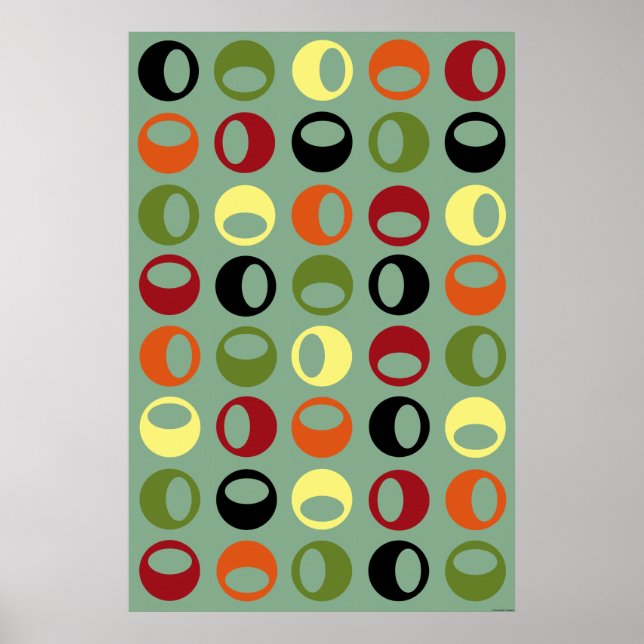 Mid-Century Modern Retro Abstract Art poster (Front)