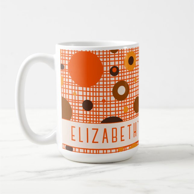 Mid Century Modern Retro Atomic Personalised Coffee Mug (Left)