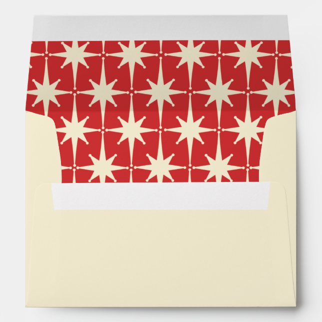 Mid Century Modern Retro Christmas Starbursts  Envelope (Back (Bottom))