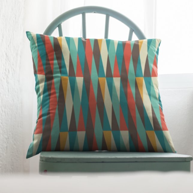 Mid Century Modern Retro Diamond Geometric Shapes  Cushion (Creator Uploaded)