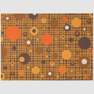 Mid Century Modern Retro Dots Pattern Brown Orange Tissue Paper