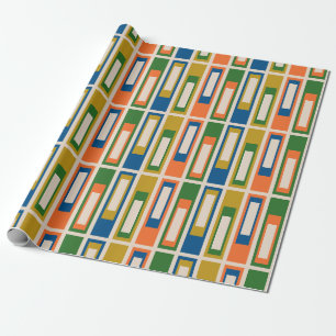 Mid Century Modern Retro Geometric Lexington Ave Wrapping Paper