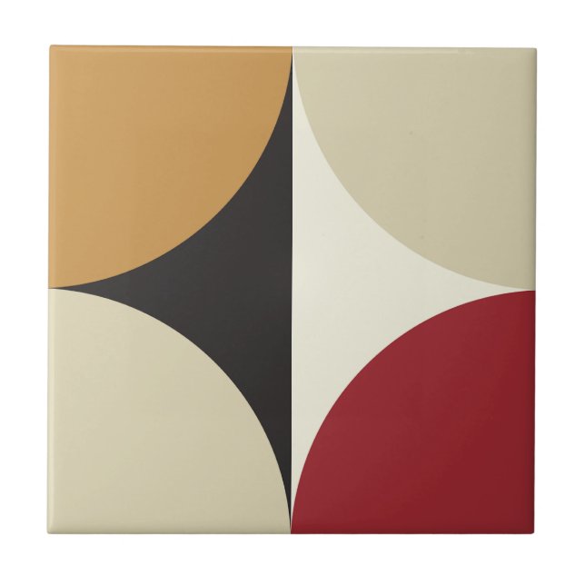 Mid Century Modern Retro Geometric Starburst  Ceramic Tile (Front)