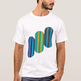 Mid-Century Modern Retro Geometric Striped Capsule T-Shirt