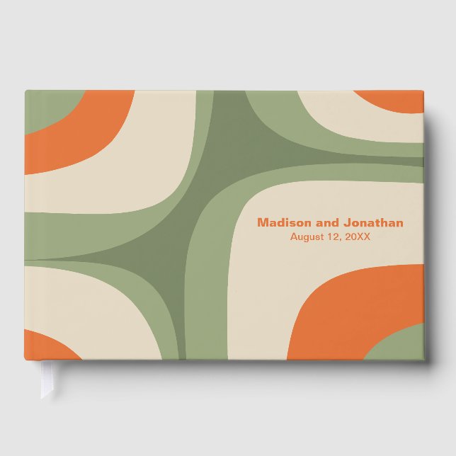 Mid Century Modern Retro Groove Modernist Guest Book (Front)
