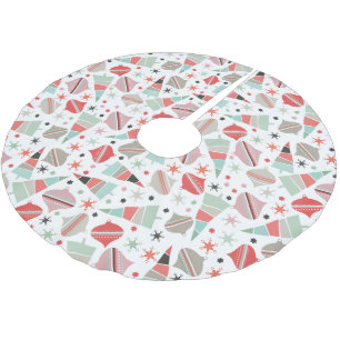 Mid-Century Modern Retro Holiday Pattern Brushed Polyester Tree Skirt