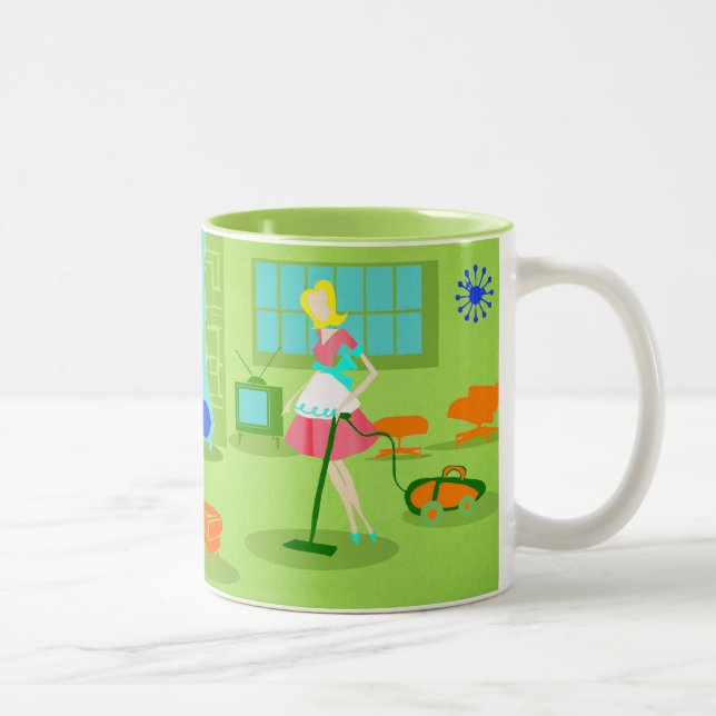 Mid Century Modern Retro Housewife Coffee Mug (Right)