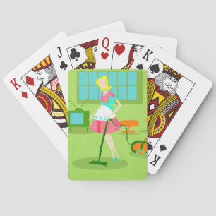 Mid Century Modern Retro Housewife Playing Cards