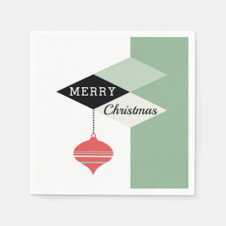 Mid-Century Modern Retro Merry Christmas Napkin