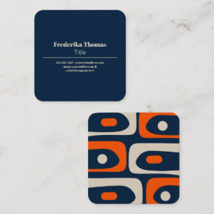 Mid Century Modern Retro Minimalist Piquet Square Business Card