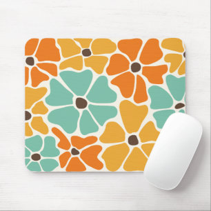 Mid Century Modern Retro Mod Floral Mouse Pad