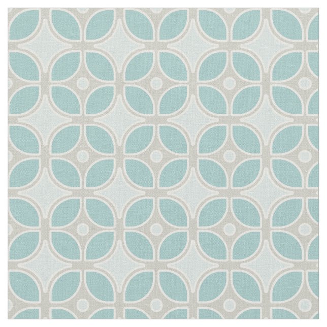 Mid Century Modern Retro Mod Square Pattern Decor Fabric (Close Up)